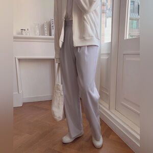Slow&And (Korean Fashion Brand) Lavender purple button wide pants/trousers